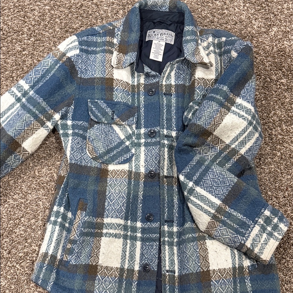 Lucky Brand Blue, Brown, and Cream Jacket